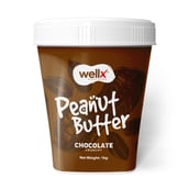 1 - WellX Peanut Butter,  1 kg  Chocolate Crunchy 