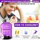 1 - Naturyz Calcium Plus 120 Tablets & Triple Strength Omega 3 Fish Oil 60 Softgels Combo,  2 Piece(s)/Pack  Unflavoured 