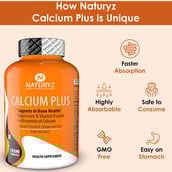 7 - Naturyz Calcium Plus 120 Tablets & Triple Strength Omega 3 Fish Oil 60 Softgels Combo,  2 Piece(s)/Pack  Unflavoured 
