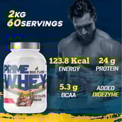 5 - Big Flex Prime Whey Protein, 4.4 lb Chocolate Cream