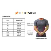 6 - Redesign Nylon Compression Cut Sleeve Tshirt,  Black  3XL 