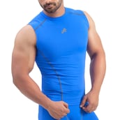 1 - Redesign Nylon Compression Cut Sleeve Tshirt,  Royal Blue  XL 