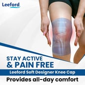 5 - Leeford Soft Designer Knee Cap, Blue XL