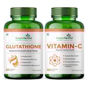 1 - Simply Herbal Glutathion 30 Capsule & Vitamin-C 120 Tablets Combo,  Unflavoured  2 Piece(s)/Pack 