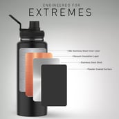 5 - MuscleBlaze Sports Insulated Bottle,  Stealth Black  1 L