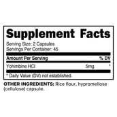 2 - Primaforce Yohimbine HCL (2.5 mg),  90 capsules  Unflavoured 