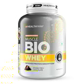 1 - Healthfarm Muscle Bio Whey,  4.4 lb  Double Rich Chocolate 