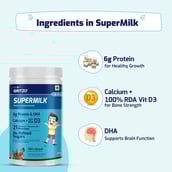 4 - Supermilk Overall Growth for 4-7 Yrs Protein & Nutrition Drink Mix Powder,  400 g  Double Chocolate 
