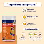 3 - Supermilk Overall Growth for 8-12 Yrs Girls Protein & Nutrition Drink Mix Powder,  400 g  Double Chocolate 