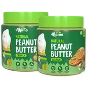 1 - Alpino Natural Peanut Butter Unsweetened (Pack of 2),  400 g  Crunch 