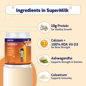 6 - Supermilk Gritzo Height+ for 8-12 Yrs Personalized Protein & Nutrition Drink Mix Powder,  200 g  Double Chocolate 