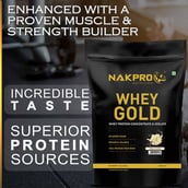 3 - Nakpro Whey Gold Protein Concentrate,  4.4 lb  Vanilla 