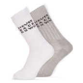 2 - MuscleBlaze Z Crew Socks,  White & Grey  (2 Pack) 