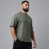 6 - MuscleBlaze Z-Verse Oversized Tshirt,  Military Green  Large