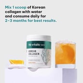 2 - HealthKart HK Vitals Skin Radiance Collagen, 250 g Korean Collagen (Orange 8g) with Sipper