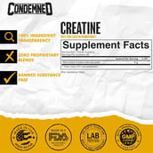 3 - Condemned 100% Pure Creatine Monohydrate,  Unflavoured  0.88 lb 