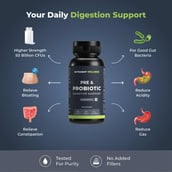 2 - Nutrabay Wellness Pre & Probiotic Digestive Support,  60 capsules  (50 Billion CFUs) 