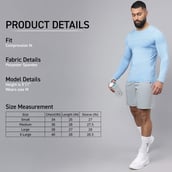 6 - MuscleBlaze Air Tech Compression MuscleTee Full Sleeve,  Dusk Blue  Large