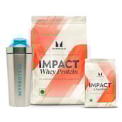 1 - Myprotein Impact Whey Protein 5.5 lb Chocolate Smooth & Impact Creatine Combo,  0.55 lb  Unflavoured with Stainless Steel Shaker 750ml Silver/Blue 
