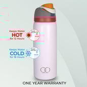 4 - ONE AND ONLY Leak Proof 24 Hour Hot-Cold Stainless Steel Water Bottle,  White  1 L 