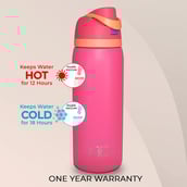 3 - ONE AND ONLY Leak Proof 24 Hour Hot-Cold Stainless Steel Water Bottle,  Pink  1 L 