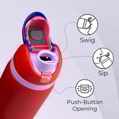 4 - ONE AND ONLY Leak Proof 24 Hour Hot-Cold Stainless Steel Water Bottle,  Red  1 L 