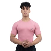 1 - Athflex Men's Half Sleeve Edge Compression T-Shirt,  XXL  Cameo Pink 