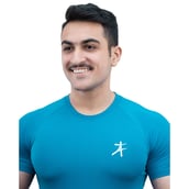 5 - Athflex Men's Half Sleeve Edge Compression T-Shirt,  XXL  Scuba Blue 