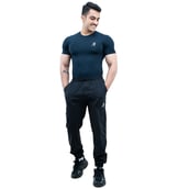 6 - Athflex Men's Half Sleeve Edge Compression T-Shirt,  Small  Navy Blue 