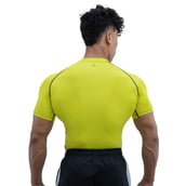 4 - Athflex Men's Half Sleeve Edge Compression T-Shirt,  Medium  Neon Yellow 