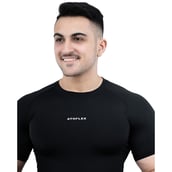 5 - Athflex Men's Half Sleeve Ace Compression T-Shirt,  Large  Black 