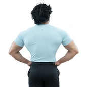 4 - Athflex Men's Half Sleeve Ace Compression T-Shirt,  Large  Powder Blue 