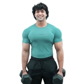 3 - Athflex Men's Half Sleeve Ace Compression T-Shirt,  Small  Sea Green 