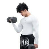 5 - Athflex Men's Full Sleeve Ace Compression T-Shirt,  Large  White 