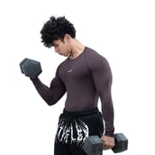 3 - Athflex Men's Full Sleeve Ace Compression T-Shirt,  Small  Aubergine 