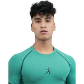 6 - Athflex Men's Muscle Fit Half Sleeve Textured Compression T-Shirt, XL Bayside Green