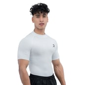 3 - Athflex Men's High-Neck Compression T-Shirt,  XXL  White 
