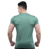 3 - Athflex Men's Round Neck Body Fit Textured T-Shirts,  Medium  Sea Green 