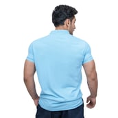 4 - Athflex Men's Regular Fit Half Sleeve Pique Polo T-Shirt, XXL Azure Blue