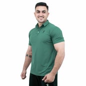 2 - Athflex Men's Regular Fit Half Sleeve Pique Polo T-Shirt,  Small  Persian Green 