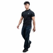 6 - Athflex Men's Regular Fit Half Sleeve Pique Polo T-Shirt, Small Stud Black