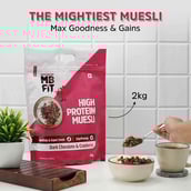 2 - MuscleBlaze High Protein Muesli OP,  4.4 lb  Dark Chocolate & Cranberry 