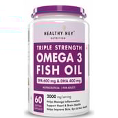 1 - HealthyHey Nutrition Omega 3 Fish Oil with 300 EPA and 200 DHA,  60 softgels 