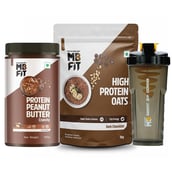 MuscleBlaze High Protein Peanut Butter 750g & High Protein Oats 1kg & Shaker Combo