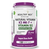 1 - HealthyHey Nutrition Natural Vitamin K2 MK7 with Vegan D3,  Unflavoured  120 capsules 