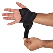 4 - SportSoul Wrist Support with Thumb Wrap Pack of 2,  Black  Free Size 