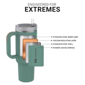 3 - MuscleBlaze Stainless Steel Insulated Tumbler,  Stallion White  1.2 L