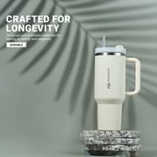 8 - MuscleBlaze Stainless Steel Insulated Tumbler,  Stallion White  1.2 L