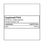 supplement - Sinew Nutrition Biotin Double Strength, 100 softgels Unflavoured