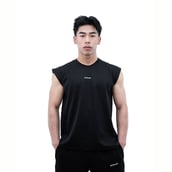 1 - Athflex Men's Sleeveless Elevate Boxy Tank,  Small  Black 